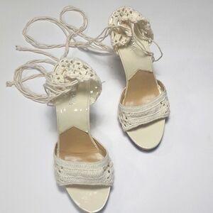 Michael Kors Women's Cream Crochet Heels Size 9M